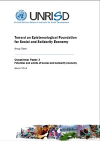 Toward an Epistemological Foundation for Social and Solidarity Economy (Occasional Paper)